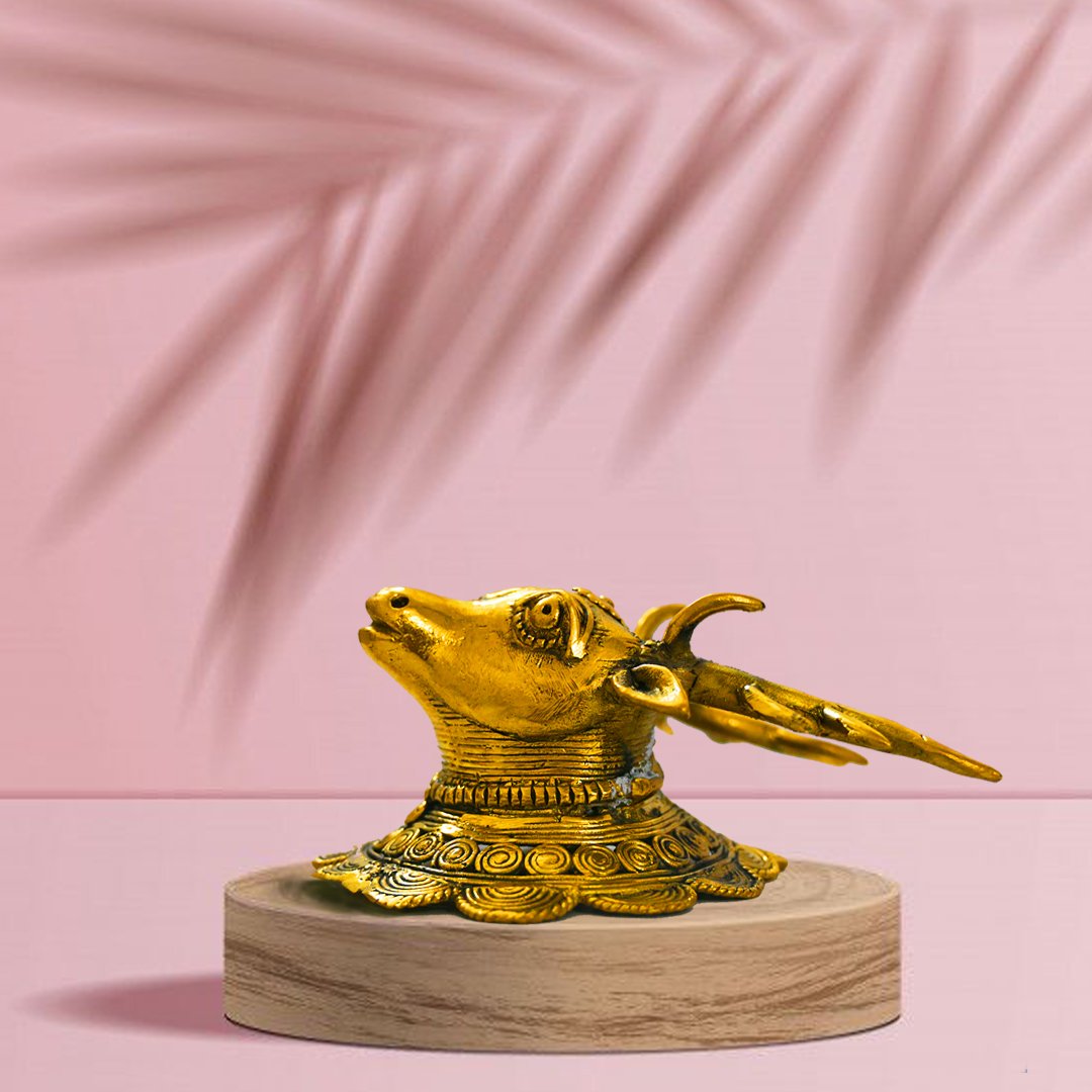 bull Brass Wall Hanging Bull Neck (5x3 Inch) - Image 1