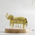 Brass Elephant Statue (8x5.5 Inch)