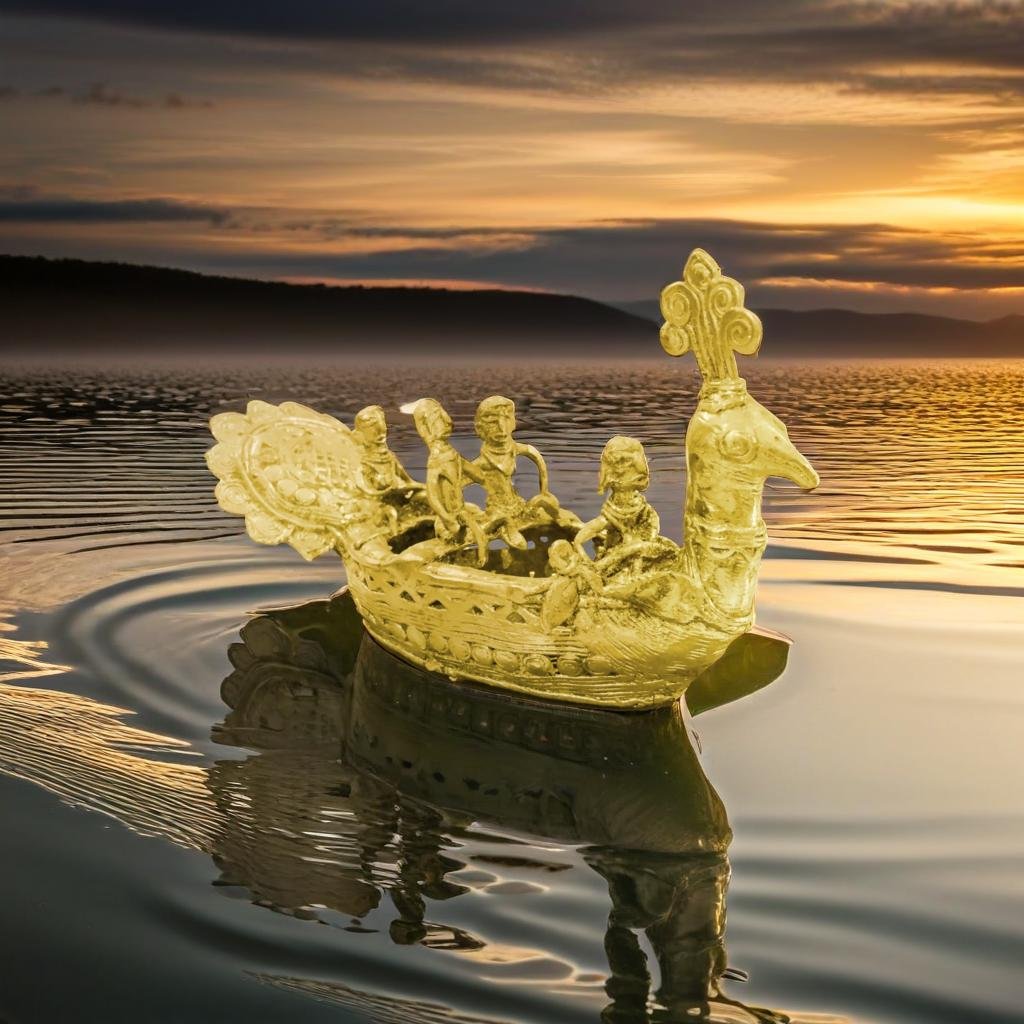 1st. Brass Boat (8x6inch) - Image 1